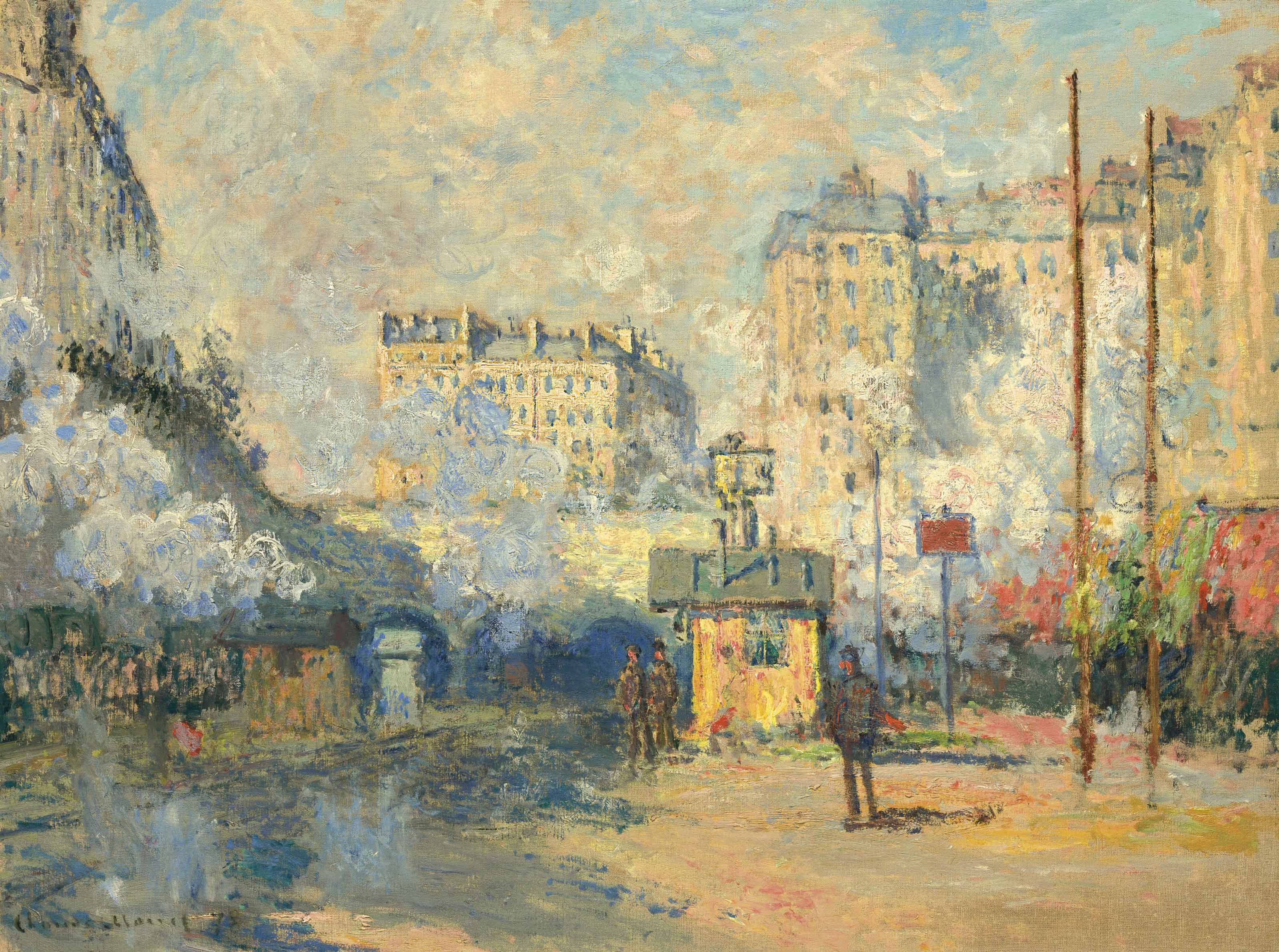 Monet Extérieur de la gare Saint-Lazare, effet de soleil