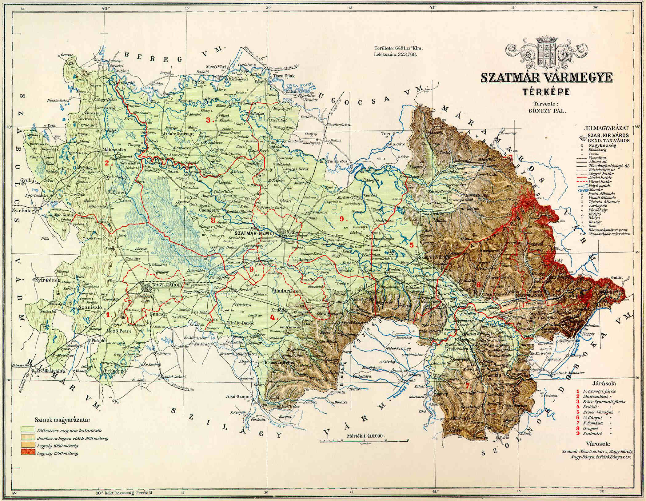 415 : Satu Mare - Ardud - Şomcuta Mare şi General Avramescu - Ardud - Pagina 2 Szatmar_county_map