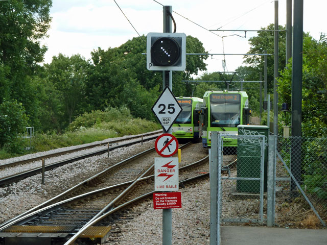 File:Trams pass near Beckenham Road tram stop - geograph.org.uk - 2455191.jpg