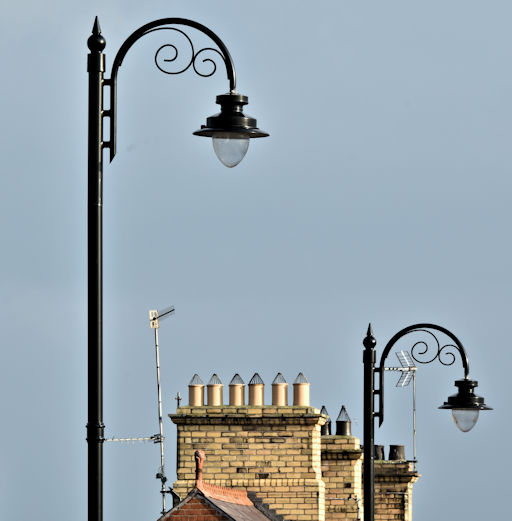 File:Chimneys and streetlights, Comber (January 2017) - geograph.org.uk - 5264010.jpg