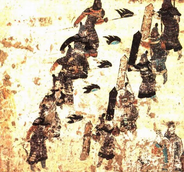 File:Dunhuang Tang mural shieldbearers.jpg