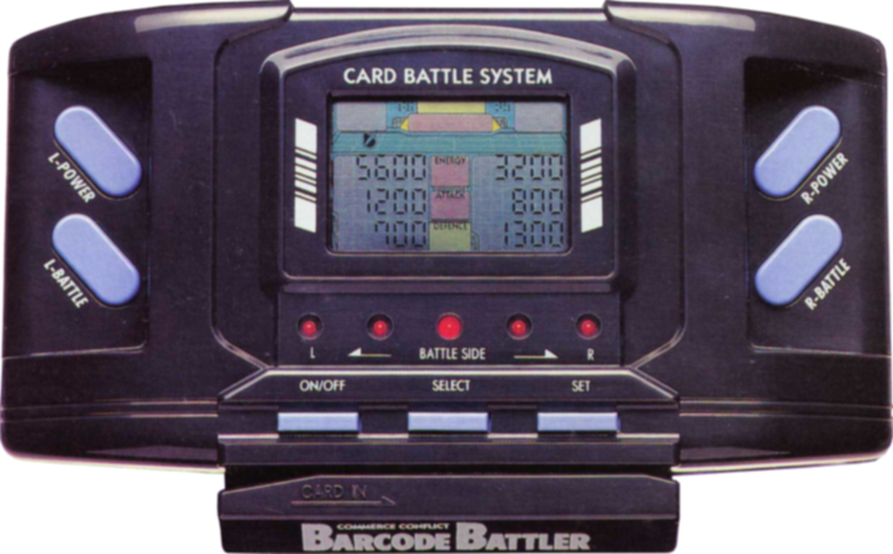 The console at retail was supplied with a number of cards, each of which had a barcode. Upon starting the game, the player must swipe a barcode repres