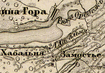 Деревня Замостье на карте 1863 года