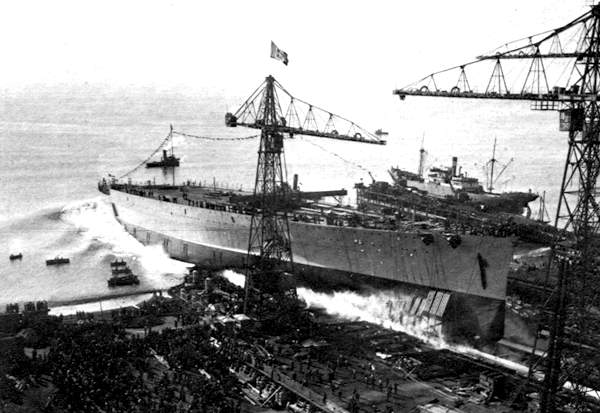 File:Italian battleship Impero during her launching.jpg