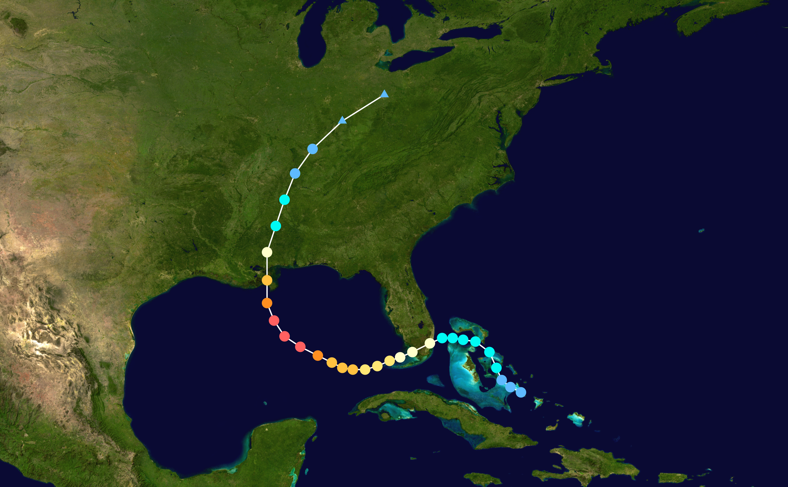 hurricane katrina map of path Meteorological History Of Hurricane Katrina Wikipedia hurricane katrina map of path