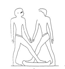 Working up the clay, in an image in a tomb in Beni Hasan from the Middle Kingdom (Tomb of Baket III.)