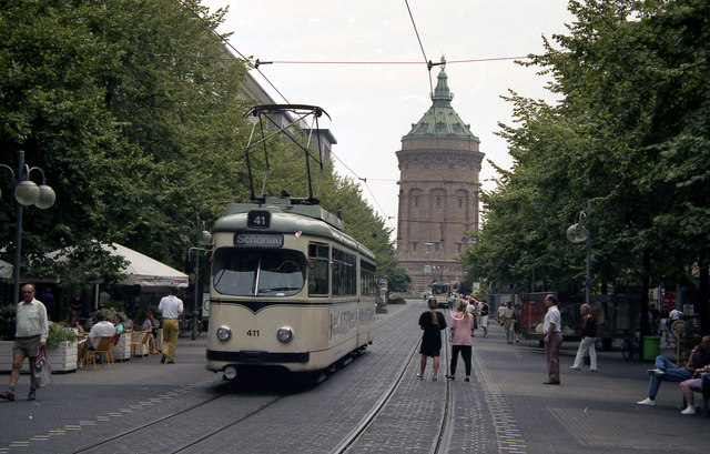 File:Mannheim - Tram near Wasserturm - geo.hlipp.de - 4314.jpg