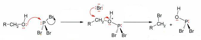 Reakce bromidu fosforitého s primárním alkoholem