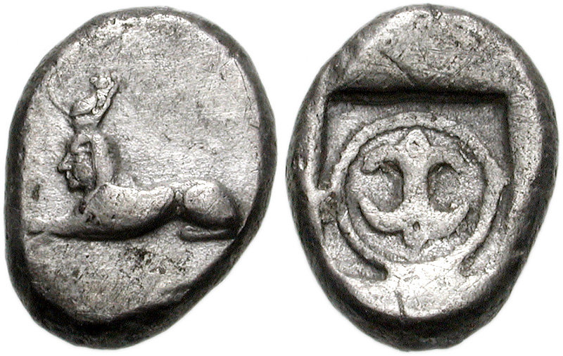 File:PHOENICIA, Byblos. Circa 450-410 BC. AR ¼ Shekel (11mm, 2.95 g).jpg