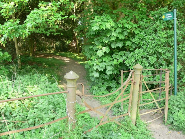 File:Public footpath through Gumley Wood - geograph.org.uk - 417980.jpg