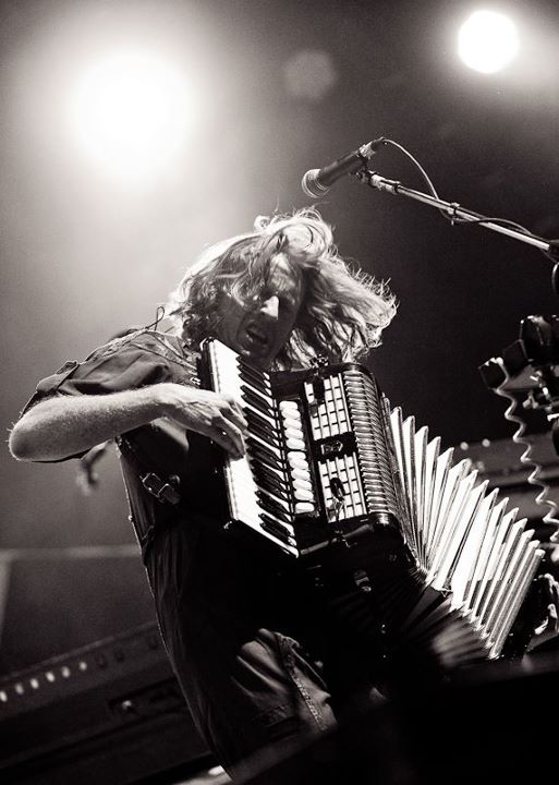 Parry performing with [[Arcade Fire]] in 2011