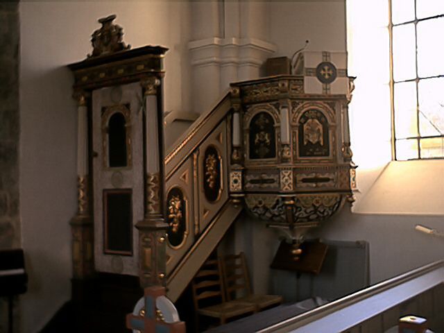 Fil:Simris kyrka, predikstol.jpg