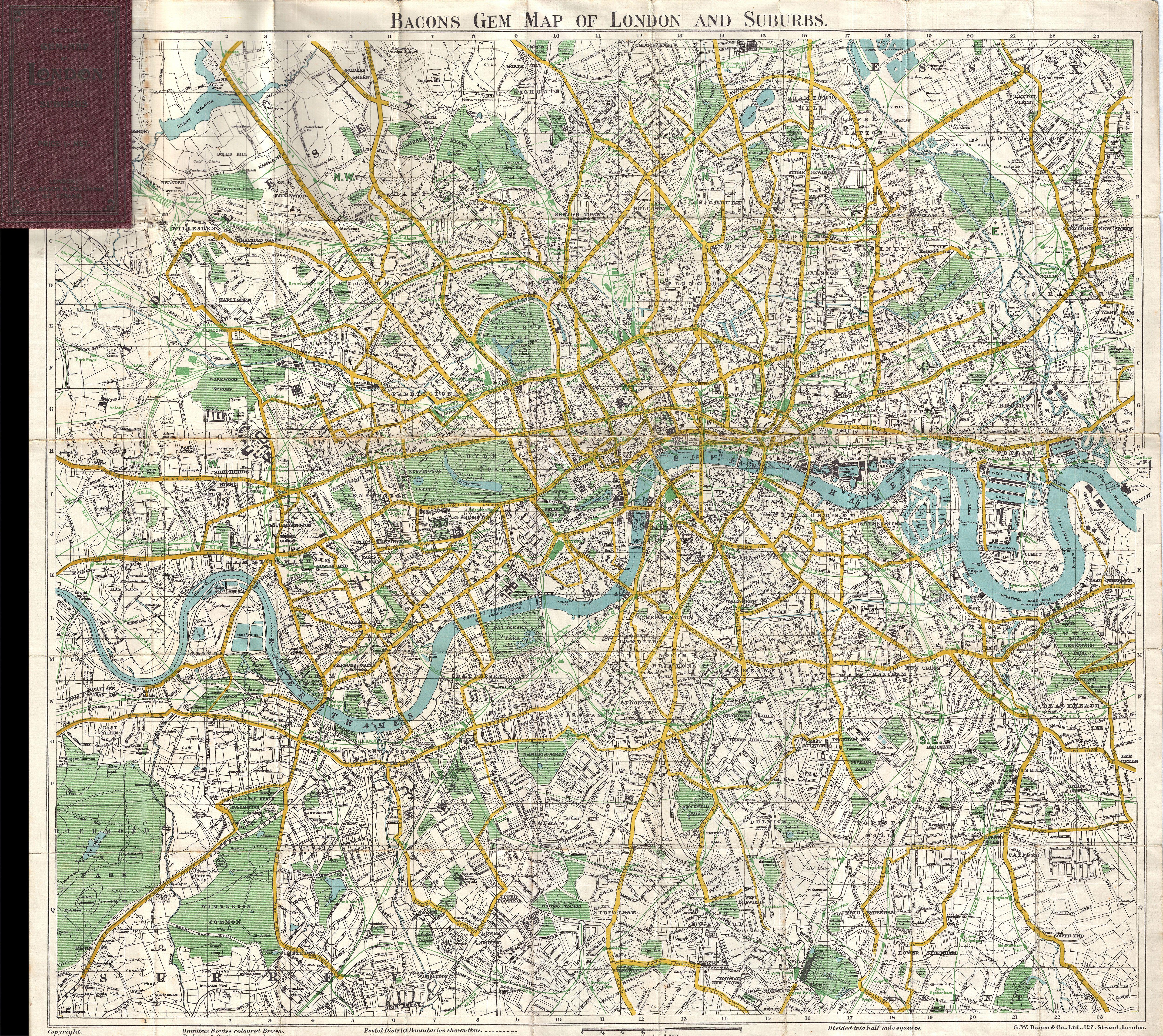 map of london england File 1900 Bacon Pocket Map Of London England Geographicus