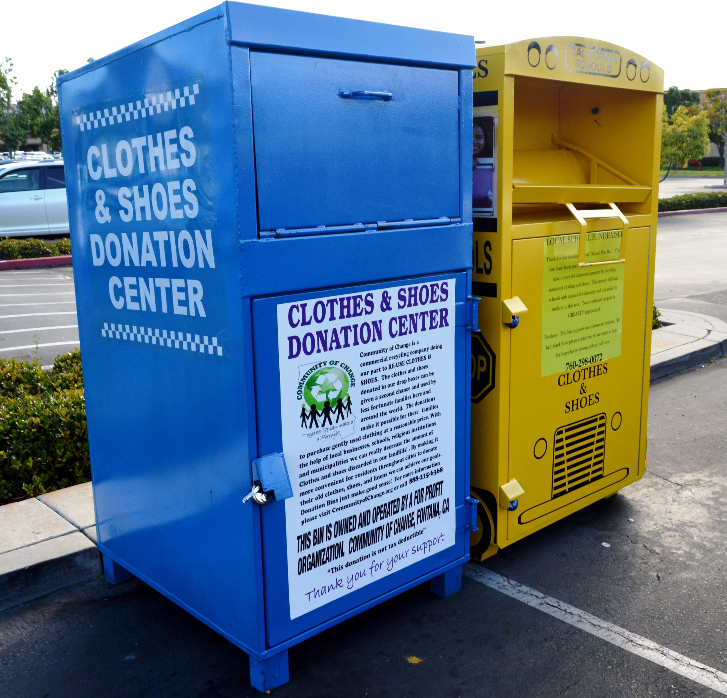 Clad center. Goodwill NYNJ donation bin. In the bins of Memory.