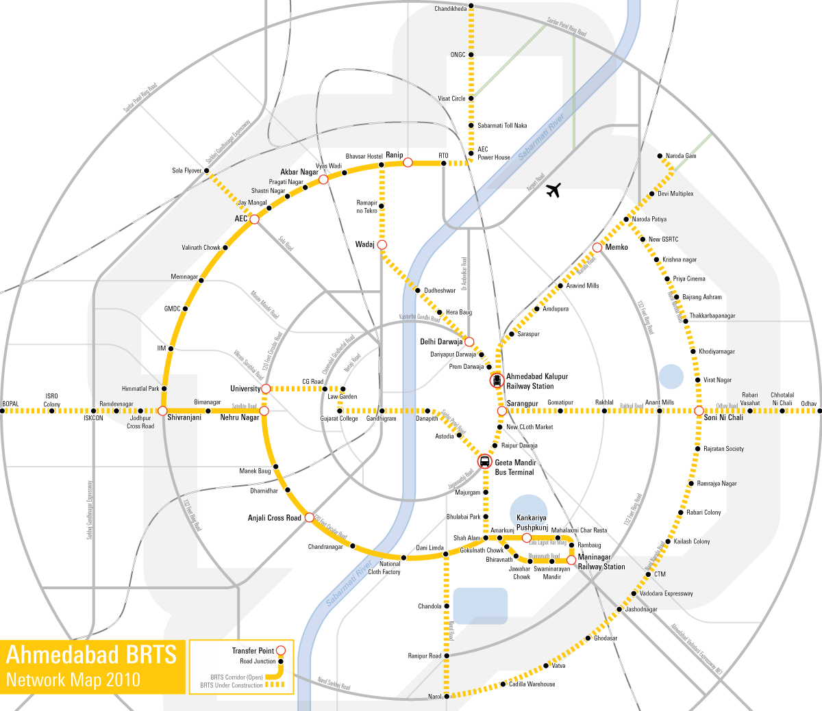 ahmeda brts route map File Ahmedabad Brts Network Map Png Wikimedia Commons ahmeda brts route map