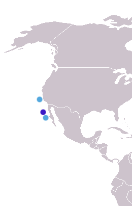 Guadalupenmerikarhun levinneisyysalueet