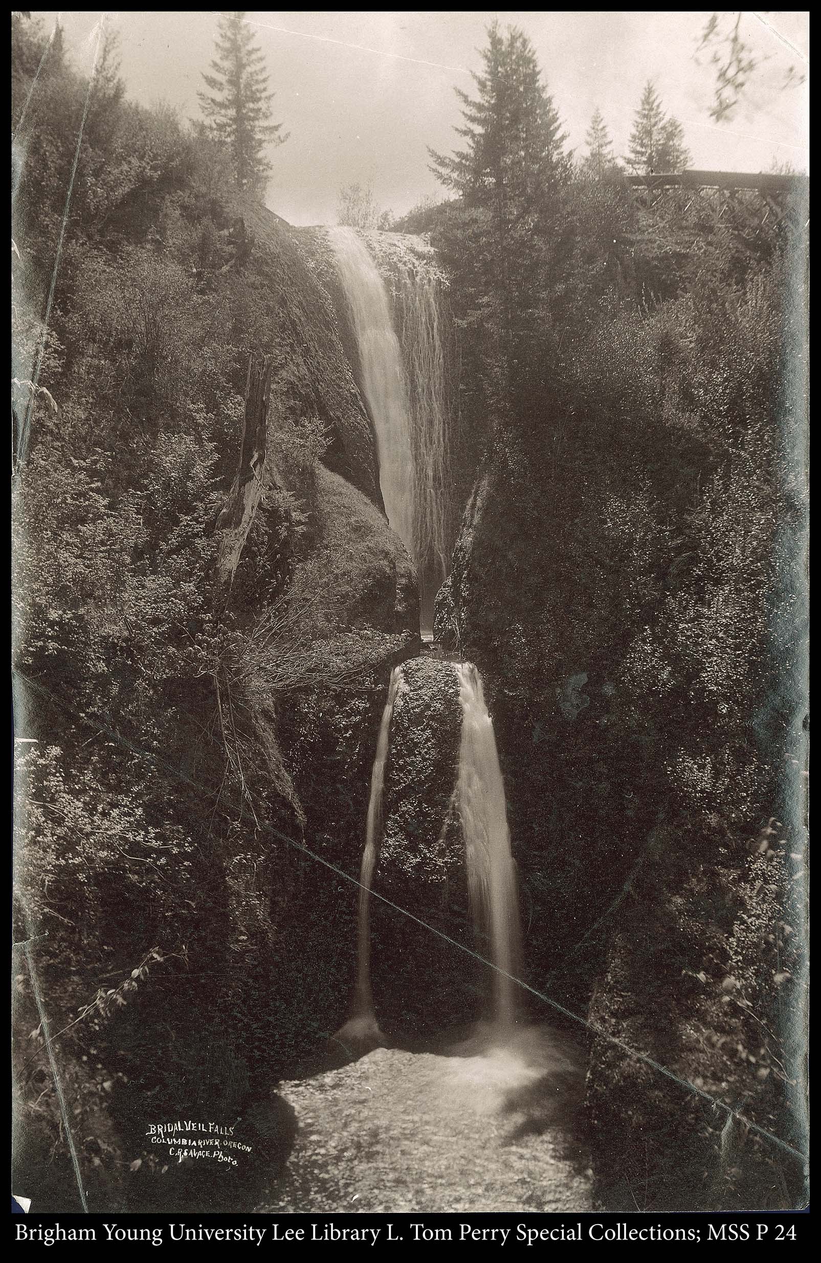 File Bridal Veil Falls Columbia River Oregon C R Savage Photo Jpg Wikimedia Commons