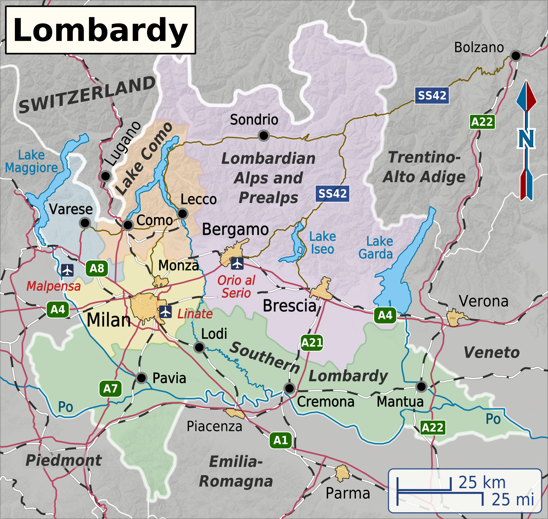 Lombardian kartta