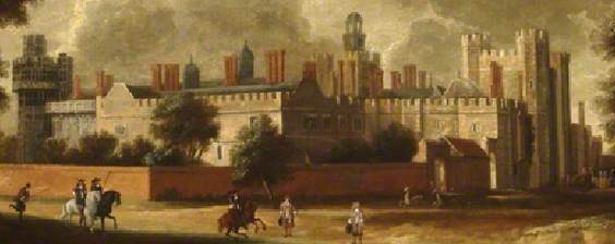 Detail of Nonsuch Palace from the North East, circa 1666–1679, attributed to Hendrick Danckerts
