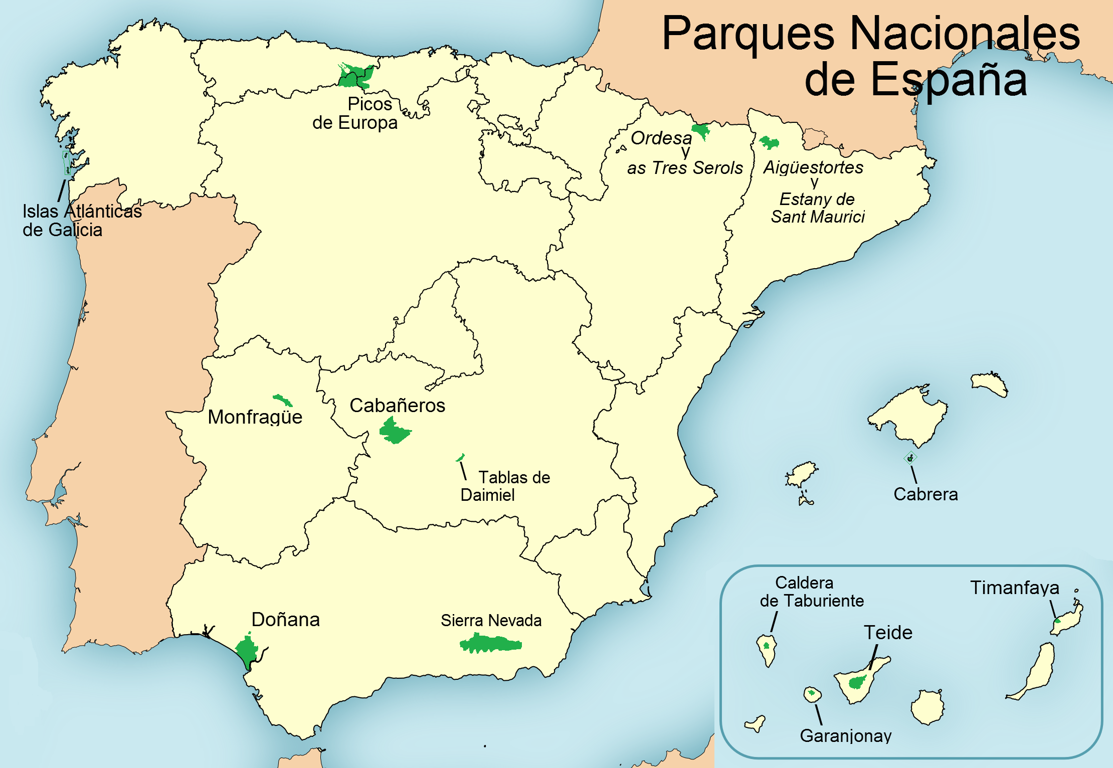 Resultado de imagen de PARQUES NACIONALES DE ESPAÃ‘A