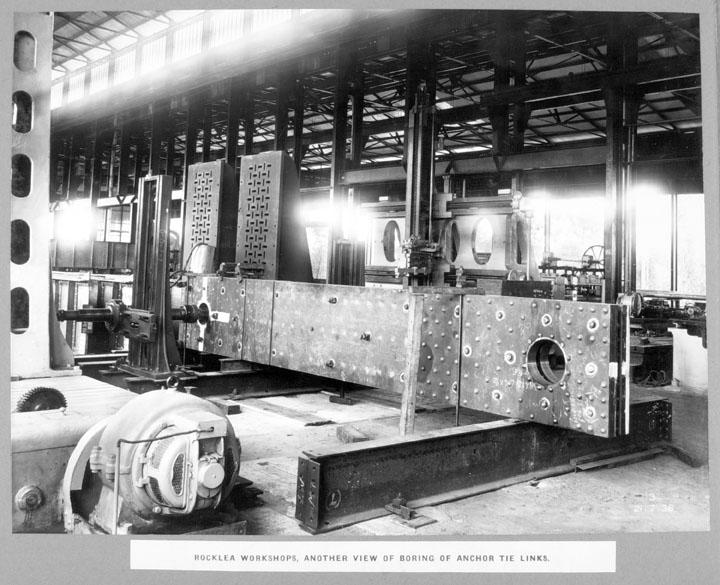 File:Queensland State Archives 3688 Rocklea workshops another view of boring of anchor tie links Brisbane 21 July 1936.png