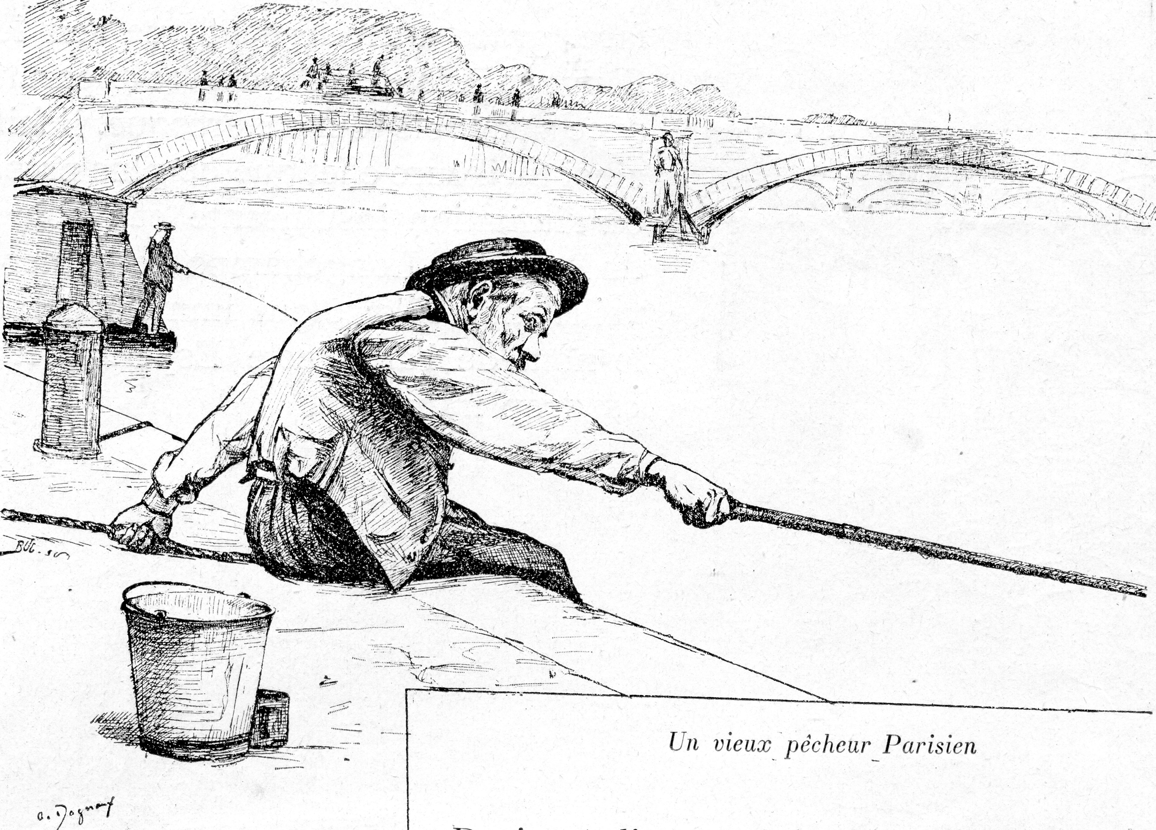 File 2 Un Vieux Pecheur Parisien Dessin D A Dagnaux Paris En Plein Air Buc 17 Jpg Wikimedia Commons