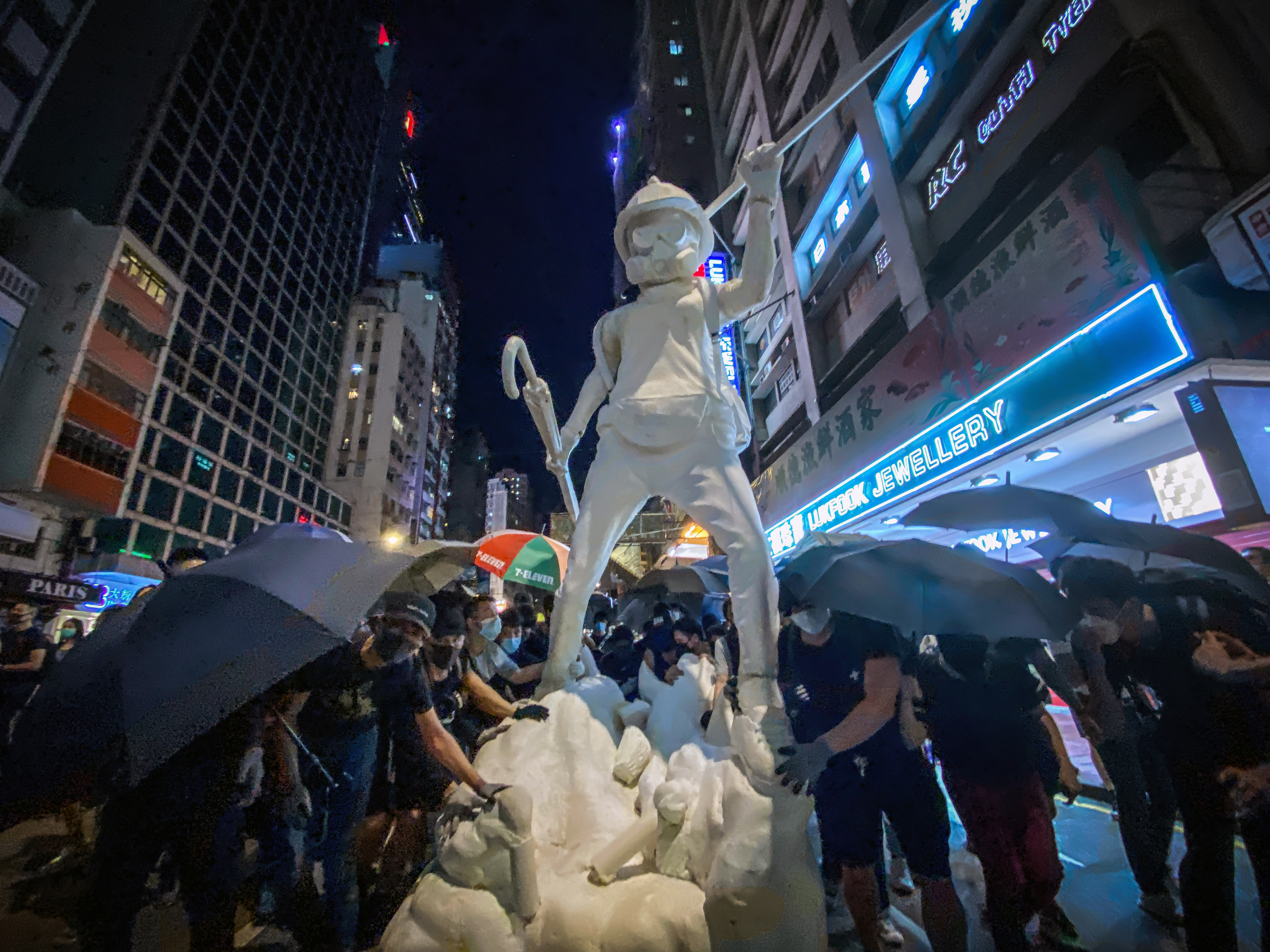 Lady Liberty Hong Kong during a demonstration in October 2019