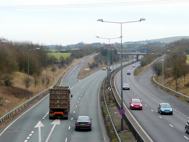 File:A500 at the Audley-Alsager junction - geograph.org.uk - 1189179.jpg