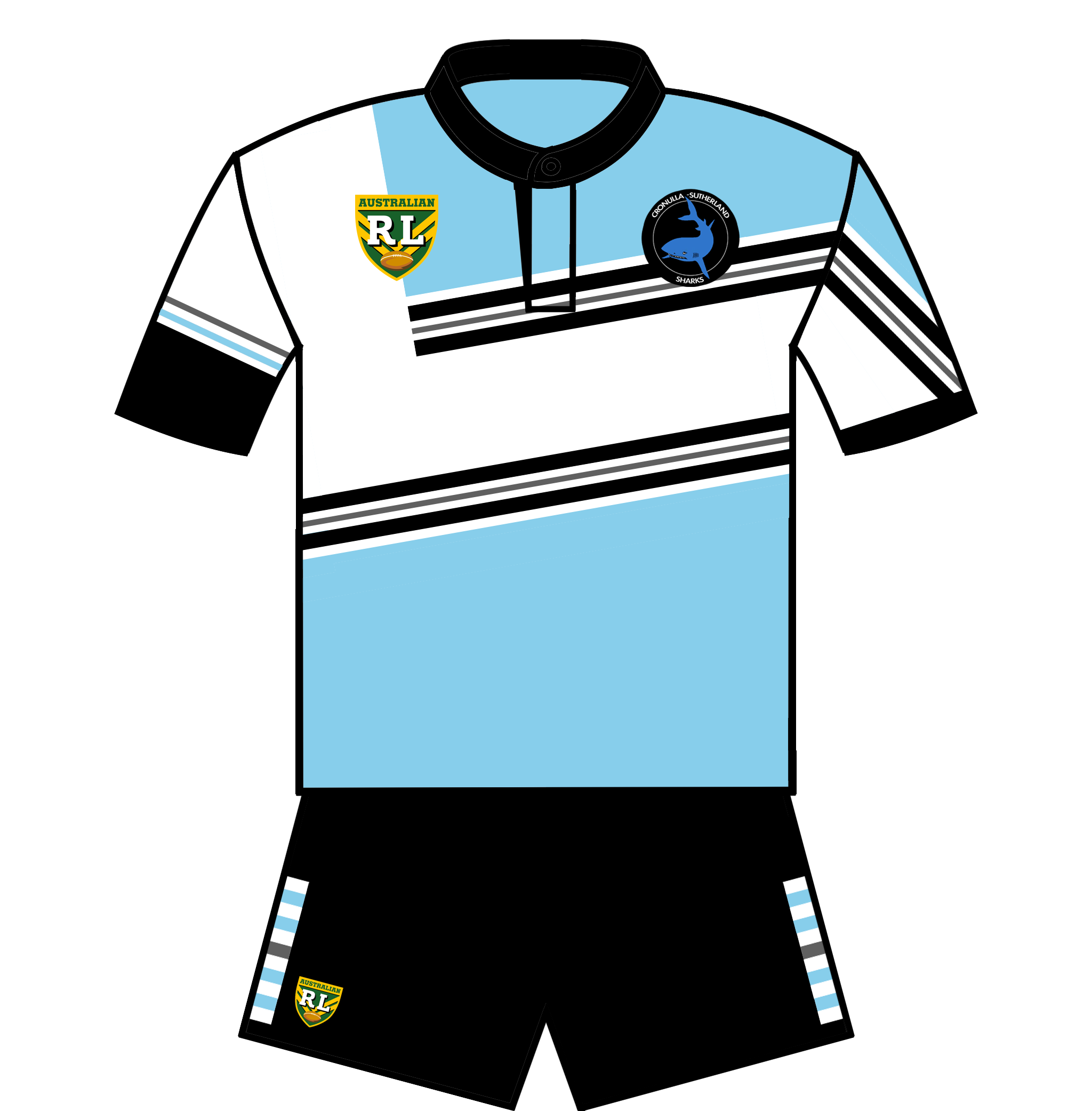 2021 Cronulla Sutherland Sharks Rugby Home Jersey Shirt