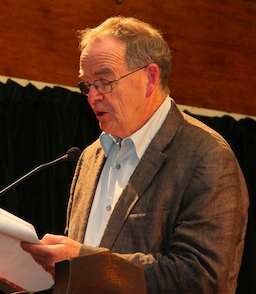 Journalist Tim Radford speaking