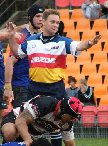 official that referees a rugby union match