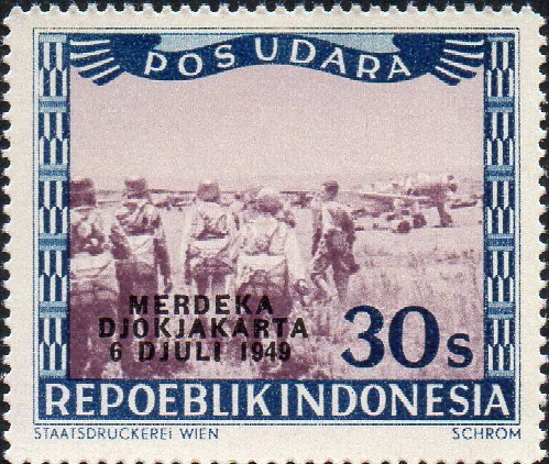 File:Stamp of Indonesia - 1949 - Colnect 869635 - Stamp L29 overprint MERDEKA DIOKJAKARTA 6 DJULI 1949.jpeg