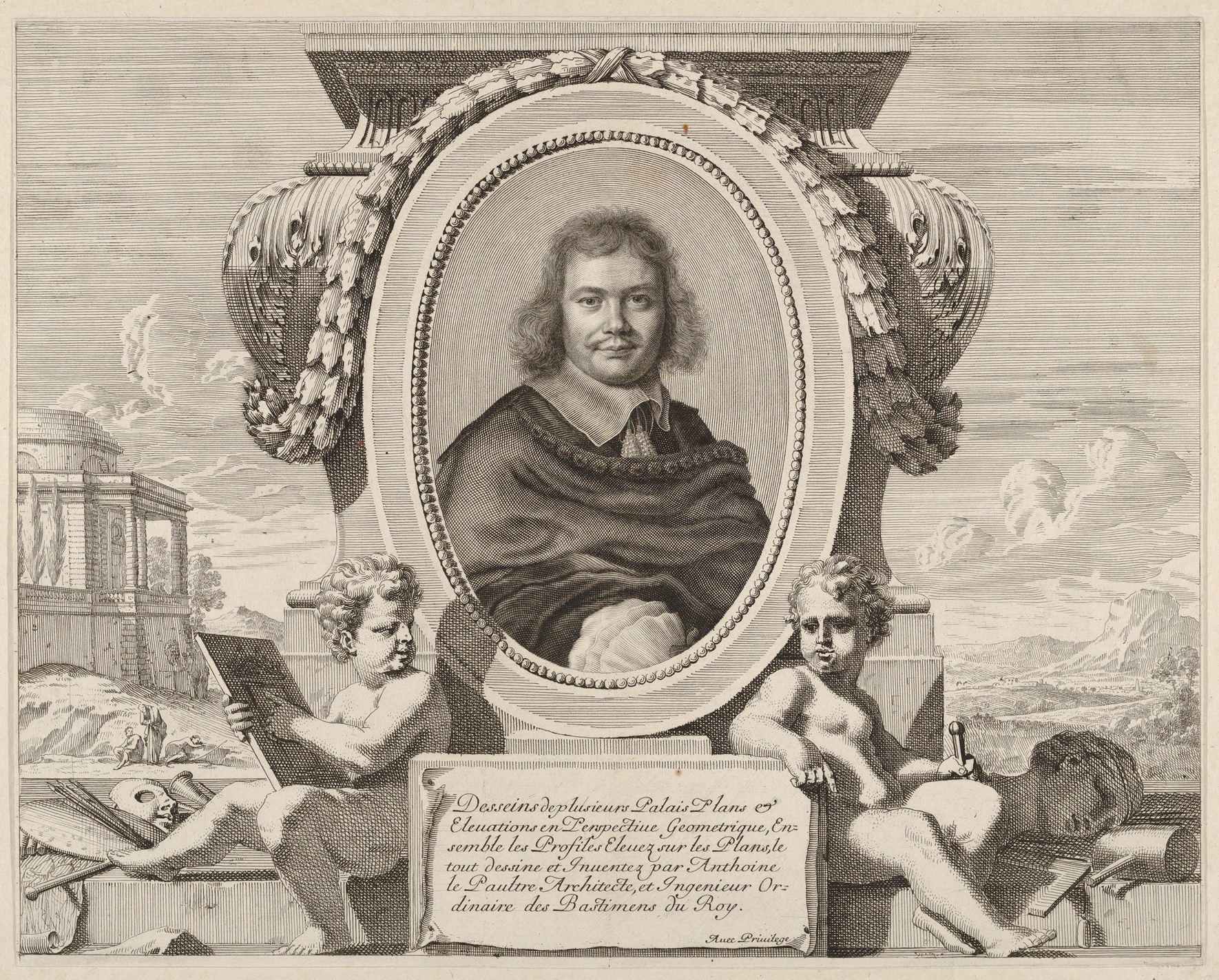 Antoine Lepautre c. 1653, portrait engraved by [[Robert Nanteuil
