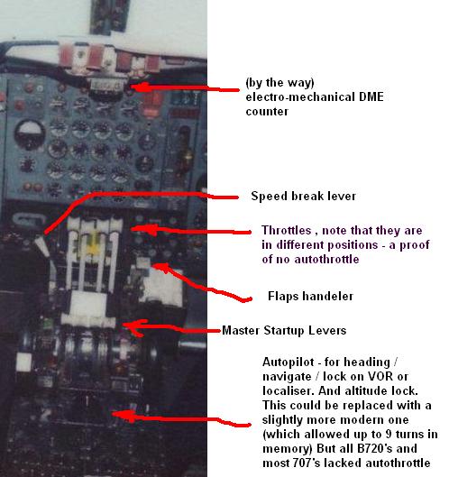 close up of the engine & autopilot etc part of the cockpit