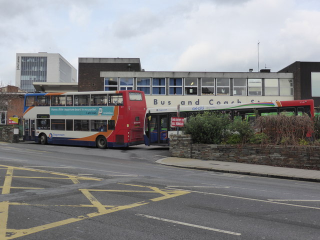 File:Blockaded bus station, Exeter - geograph.org.uk - 4807619.jpg