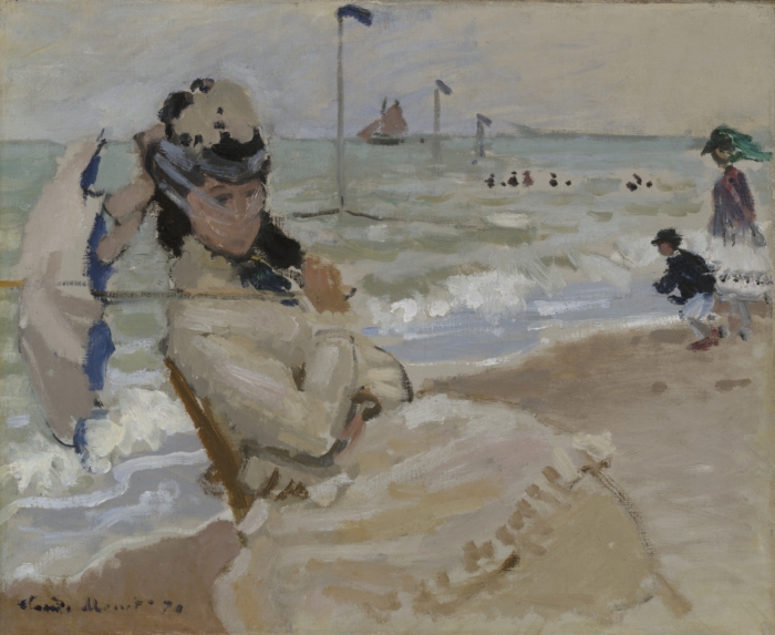 File:Camille on the Beach at Trouville by Claude Monet.jpeg