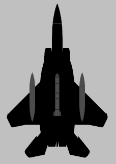 Drawing of an F-15A with an ASM-135 mounted on its centerline pylon