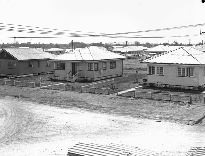 File:Queensland State Archives 1709 Queensland Housing Commission French imported prefabricated houses Zillmere c1952.png