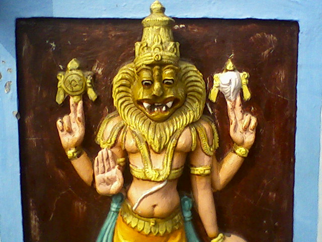 File:Relief of Lord Narasimha at Bhadrachalam Temple.jpg