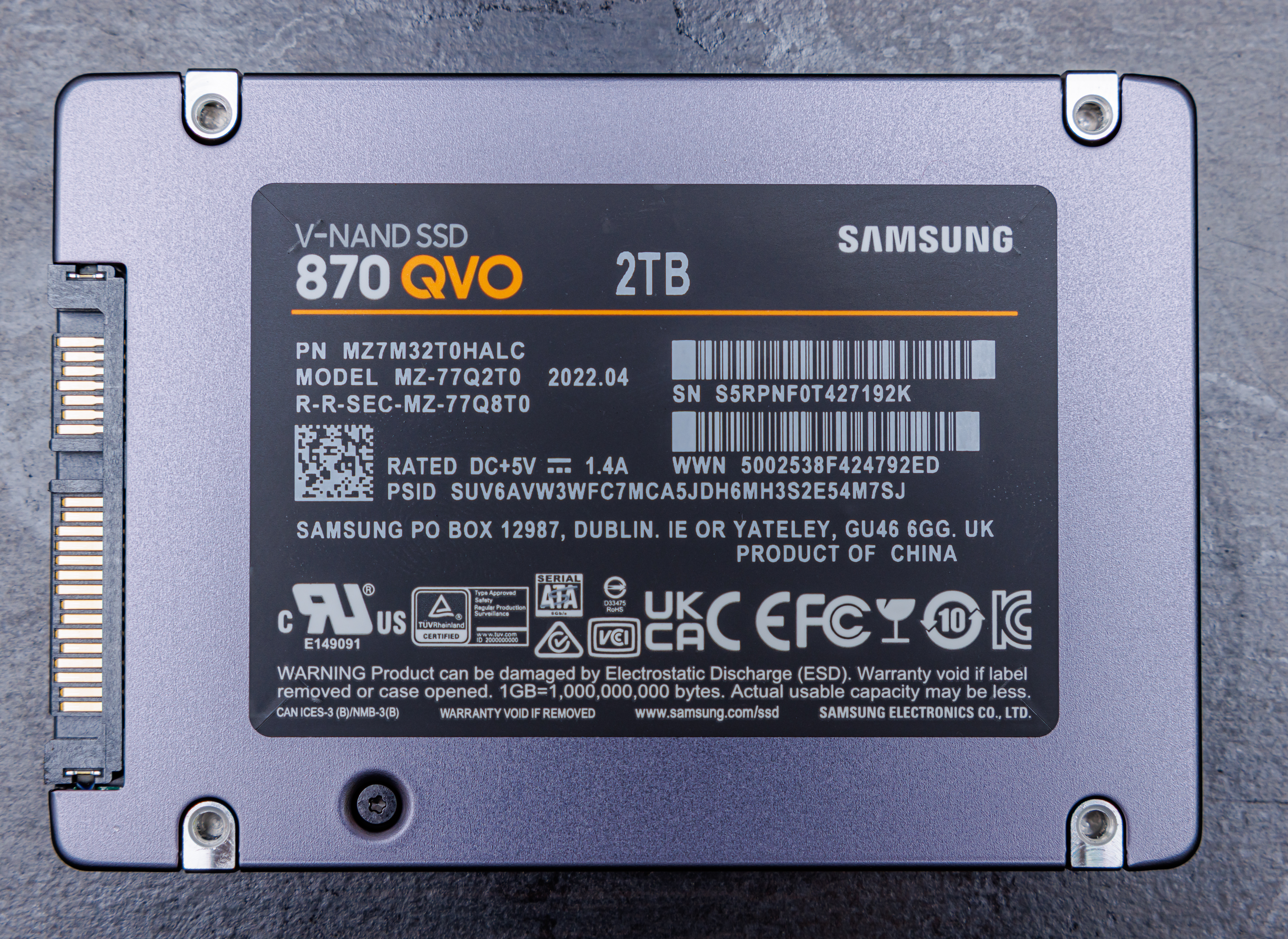 File:SAMSUNG SATA SSD 870 QVO 2TB REAR.jpg - Wikimedia Commons
