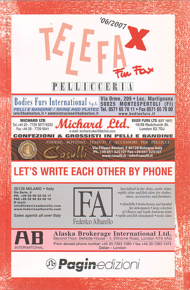 File Telefax Fur Fox Pellicceria 2007 Pagin Edizioni Front Cover