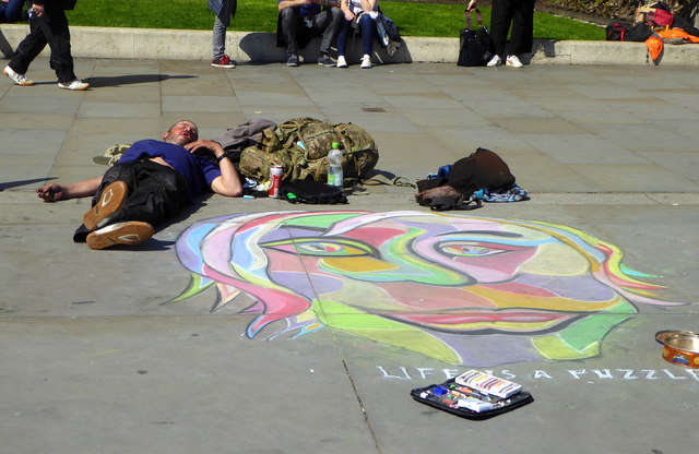 File:Artist at work, Trafalgar Square - geograph.org.uk - 5743526.jpg