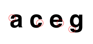 Helvetica's tight apertures contribute to a regular, dense design.