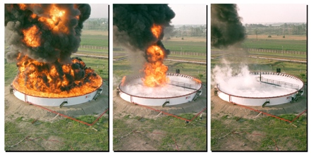 Tank fire extinguishment by FoamFatale of a 500 sqm fire surface