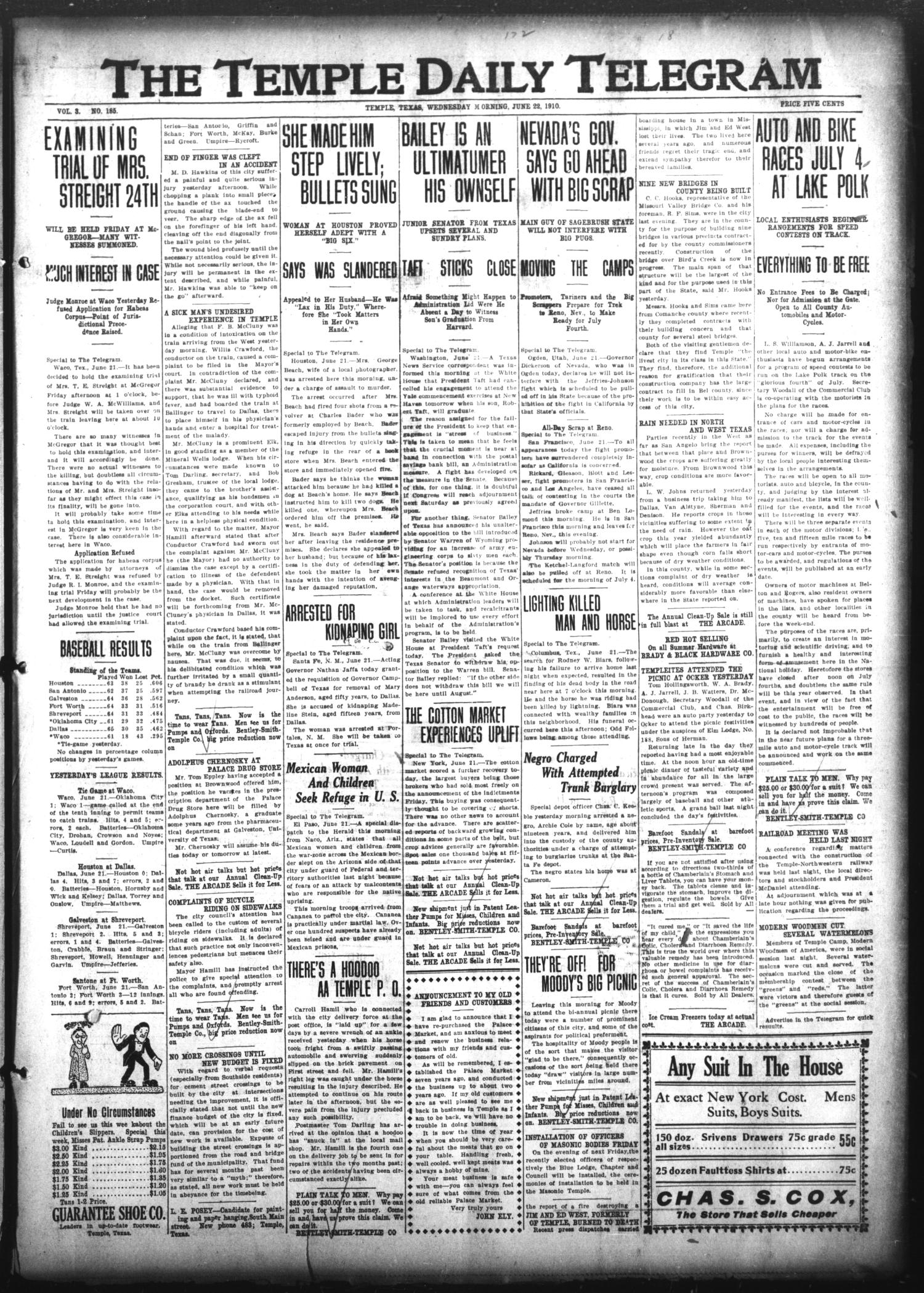 File:The Temple Daily Telegram (Temple, Tex.), Vol. 3, No. 197, Ed. 1  Wednesday, July 6, 1910 - DPLA - 9d4efd229670a2710d006f684719a3bc (page  2).jpg - Wikimedia Commons