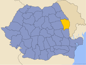 Administrative map of Руминия with Васлуи county highlighted