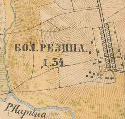 План деревни Большое Рейзино. 1885 год