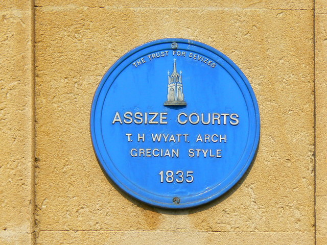 File:Blue plaque, former Assizes, Northgate Street, Devizes - geograph.org.uk - 382937.jpg