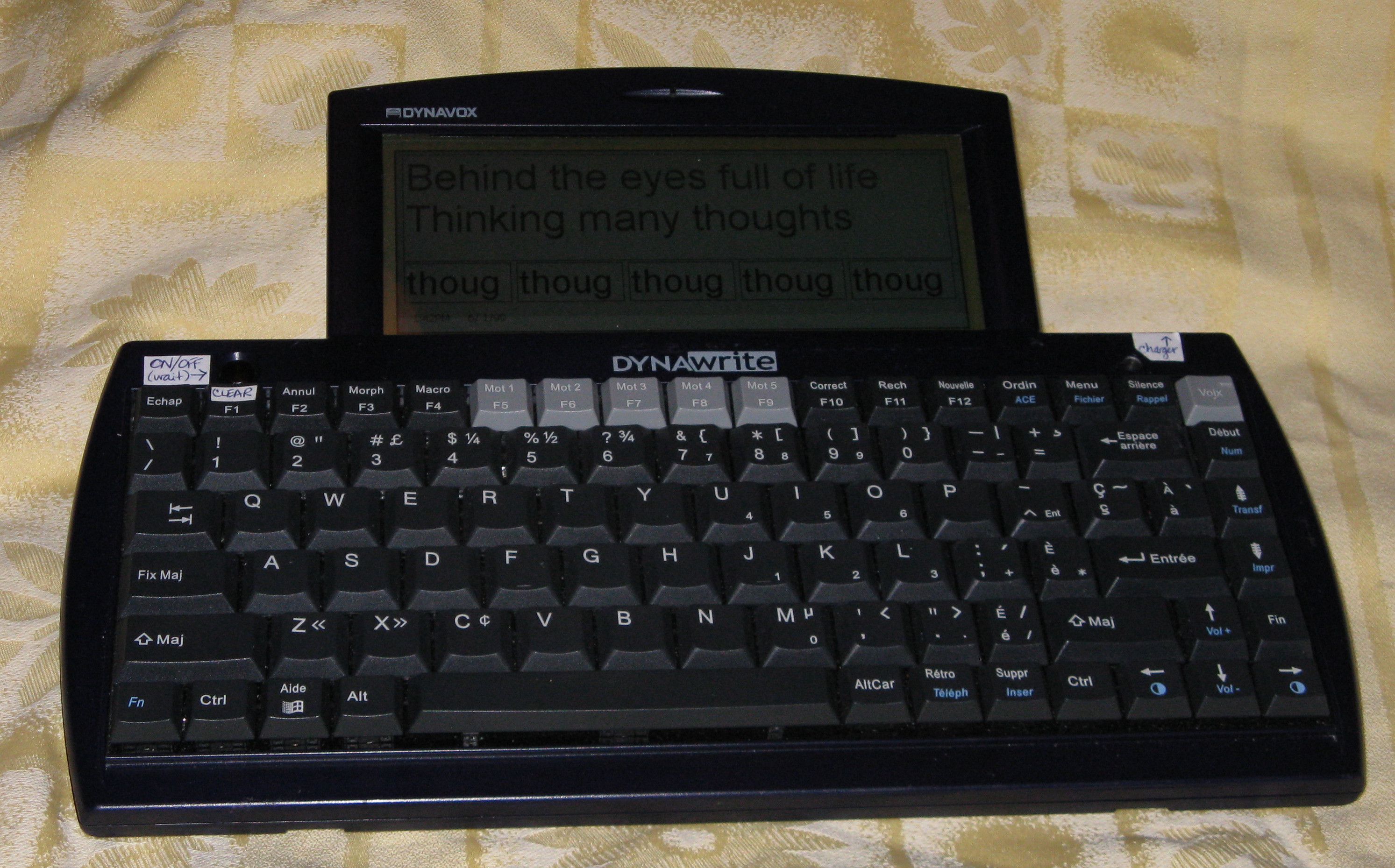  Keyboard of the type used in facilitated communication