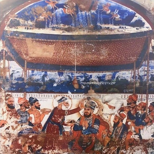 File:Fresco of Baba Buddha crowning the fifth guru.jpg